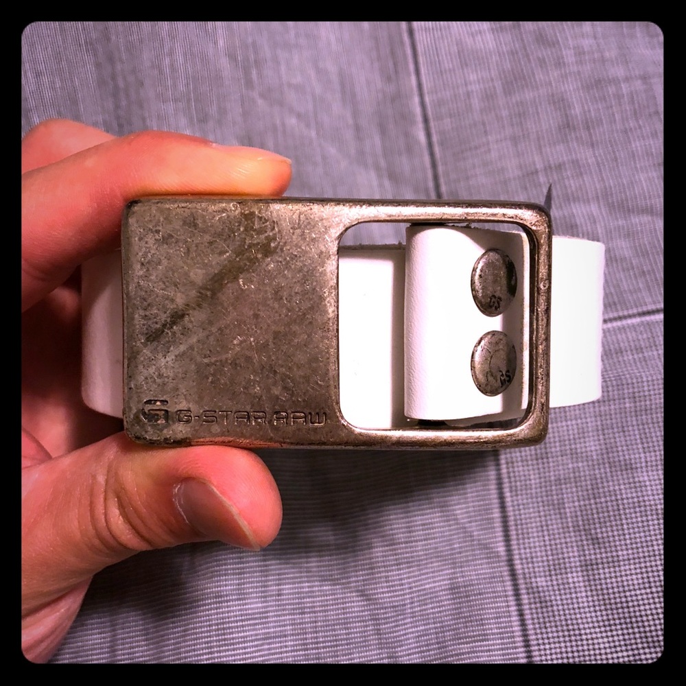 Brand new G-star thin white belt